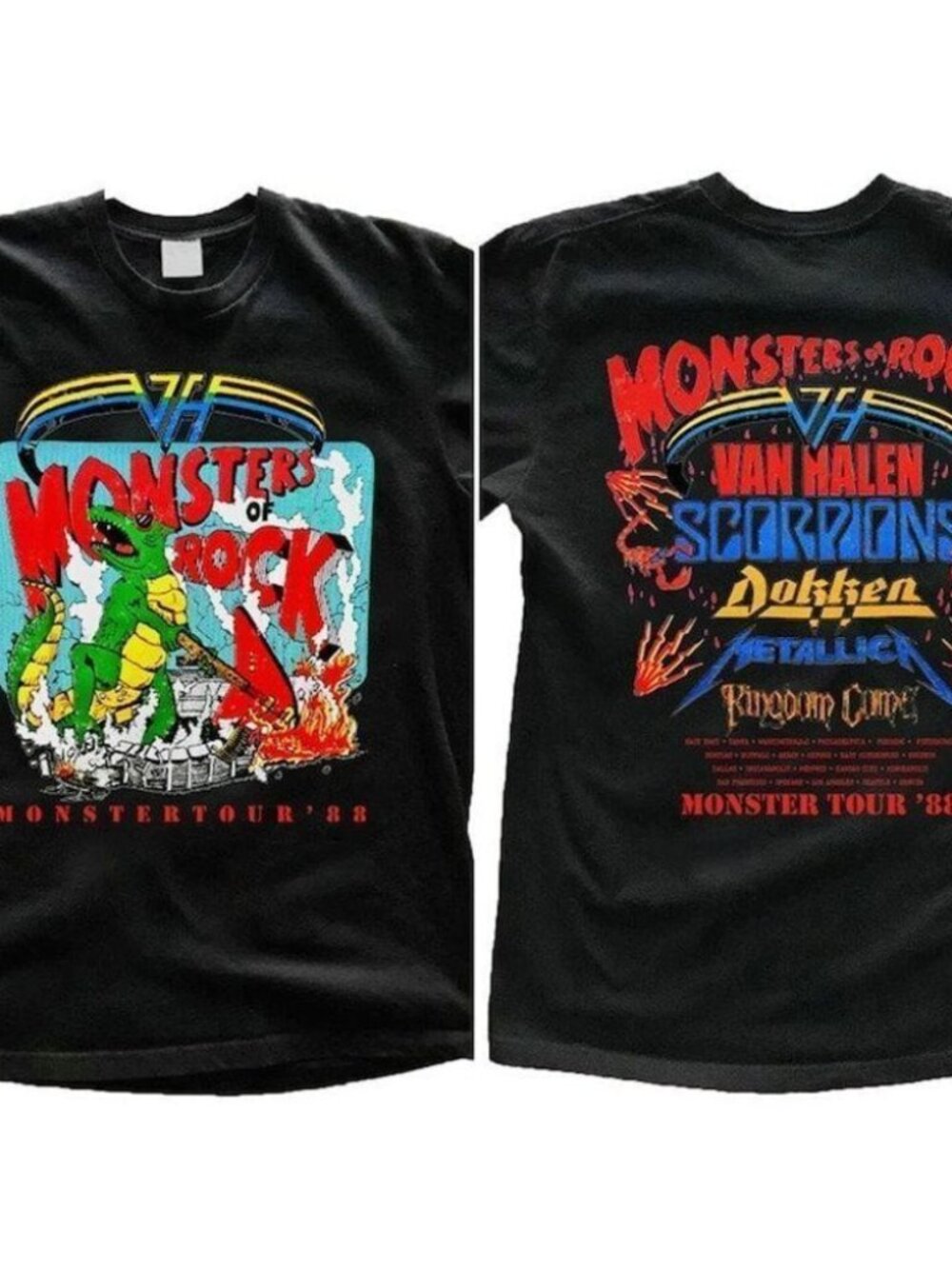 Monsters Rock 1988 Concert Tour Vintage Fan T-Shirt